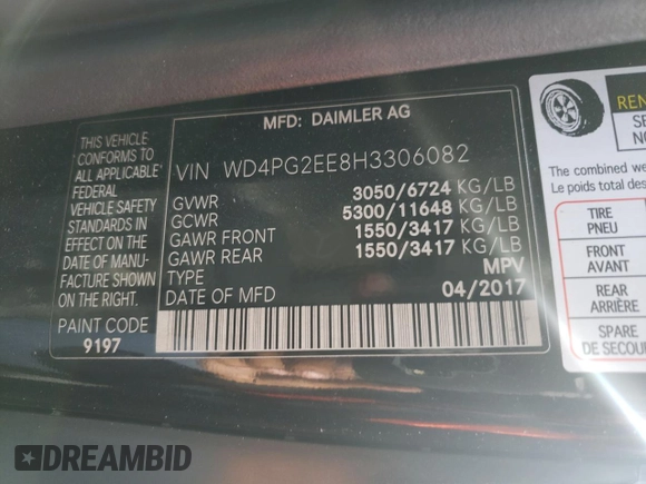 2017 Mercedes-Benz Metris Passenger z VIN WD4PG2EE8H3306082, wystawiony jako Copart lot #84463414 z przebiegiem 129 418 mil mil oraz Tytuł czysty. Historia ofert i sprzedaży dostępna na DreamBid. Obrazek 13.