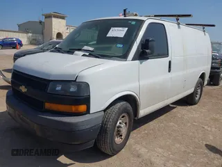 2020 Chevrolet Express Cargo with VIN 1GCWGAFP0L1161172, listed as a IAAI auction lot 42135101 with 130,189 mi miles and . Bid and sale history available at DreamBid. Image 2.