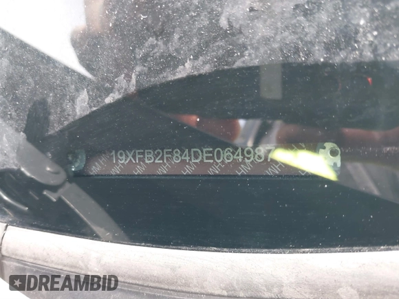 2013 Honda Civic EX with VIN 19XFB2F84DE064987, listed as a IAAI auction lot 41472451 with 118,203 mi miles and . Bid and sale history available at DreamBid. Image 9.