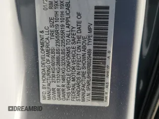 2024 Honda Odyssey Elite with VIN 5FNRL6H9XRB029489, listed as a Copart auction lot 44052575 with 4,761 mi miles and Salvage Title. Bid and sale history available at carsss.com. Image 13.