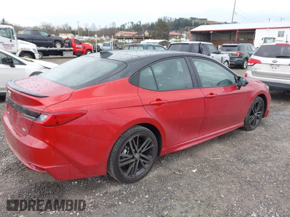 2025 Toyota Camry LE with VIN 4T1DAACK6SU052760, listed as a IAAI auction lot 41923980 with 5,586 mi miles and . Bid and sale history available at DreamBid. Image 4.