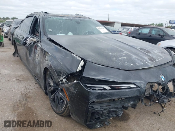2023 BMW 7 Series 740i with VIN WBA23EH05PCM58771, listed as a IAAI auction lot 42024556 with Not provided miles and . Bid and sale history available at DreamBid. Image 1.