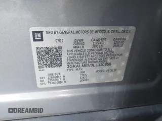 2020 GMC Terrain SLE with VIN 3GKALMEV0LL110856, listed as a IAAI auction lot 42110806 with 54,663 mi miles and . Bid and sale history available at carsss.com. Image 9.