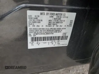 2020 Ford Edge Titanium with VIN 2FMPK3K9XLBB03754, listed as a Copart auction lot 59228775 with 63,034 mi miles and Salvage title. Bid and sale history available at DreamBid. Image 13.