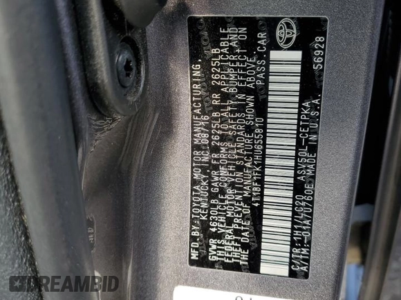 2017 Toyota Camry XLE with VIN 4T1BF1FK1HU655810, listed as a Copart auction lot 52054525 with 149,199 mi miles and Salvage Title. Bid and sale history available at carsss.com. Image 12.