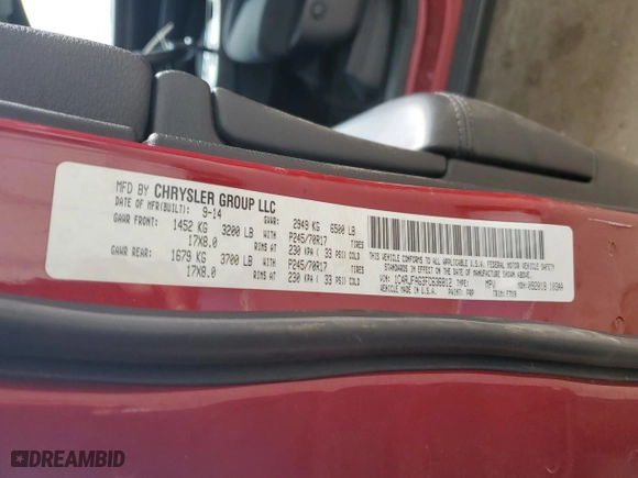 2015 Jeep Grand Cherokee Altitude with VIN 1C4RJFAG3FC636812, listed as a Copart auction lot 52861855 with 180,242 mi miles and Clean Title. Bid and sale history available at carsss.com. Image 13.