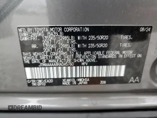 2024 Toyota bZ4X XLE with VIN JTMAAAAA8RA045760, listed as a Copart auction lot 50996385 with 3,833 mi miles and Salvage Title. Bid and sale history available at DreamBid. Image 15.