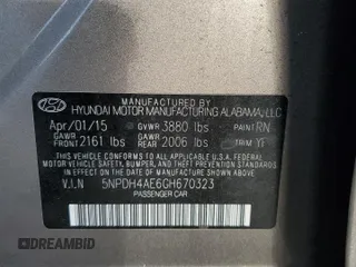2016 Hyundai Elantra SE with VIN 5NPDH4AE6GH670323, listed as a Copart auction lot 88052915 with 47,876 mi miles and Non Repairable. Bid and sale history available at DreamBid. Image 12.