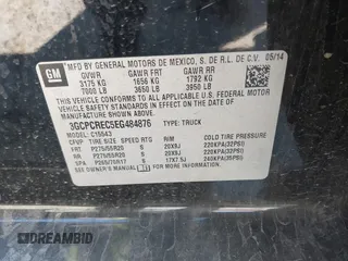 2014 Chevrolet Silverado 1500 LT with VIN 3GCPCREC5EG484876, listed as a IAAI auction lot 41867292 with 118,341 mi miles and . Bid and sale history available at DreamBid. Image 9.