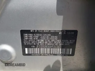 2010 Subaru Impreza i z VIN JF1GE6A6XAH511343, wystawiony jako IAAI lot #42324556 z przebiegiem 157 653 mil mil oraz . Historia ofert i sprzedaży dostępna na DreamBid. Obrazek 9.