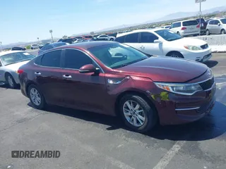 2018 Kia Optima LX with VIN 5XXGT4L36JG179485, listed as a IAAI auction lot 42100805 with 90,165 mi miles. Bid and sale history available at carsss.com. Image 6.