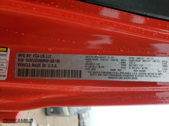 2024 Jeep Wrangler Sport S with VIN 1C4PJXDN0RW108199, listed as a Copart auction lot 88981575 with 21,222 mi miles and Salvage Title. Bid and sale history available at carsss.com. Image 15.