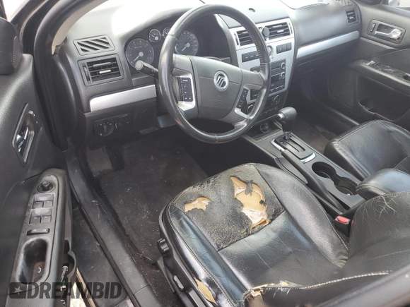 2008 Mercury Milan Premier with VIN 3MEHM08128R609542, listed as a Copart auction lot 43991935 with 0 mi miles and Salvage Title. Bid and sale history available at carsss.com. Image 8.