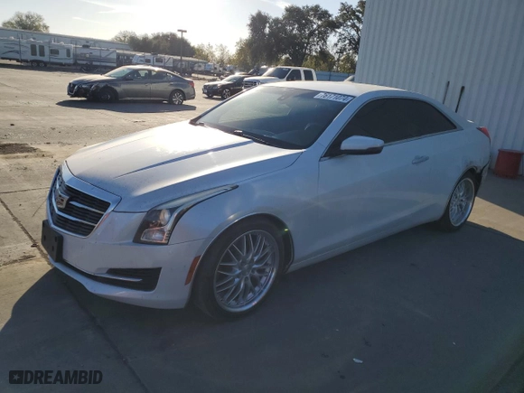 2015 Cadillac ATS Coupe Standard RWD with VIN 1G6AA1RX8F0123550, listed as a Copart auction lot 76171074 with 120,539 mi miles and Salvage Title. Bid and sale history available at carsss.com. Image 1.