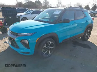 2021 Chevrolet TrailBlazer RS with VIN KL79MUSL3MB129867, listed as a IAAI auction lot 41674067 with 70,222 mi miles. Bid and sale history available at carsss.com. Image 2.