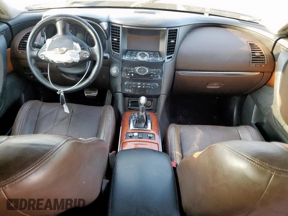 2015 Infiniti QX70 with VIN JN8CS1MU1FM381938, listed as a Copart auction lot 53502405 with Not provided miles and Salvage title. Bid and sale history available at DreamBid. Image 8.