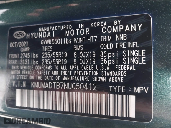 2022 Genesis GV70 2.5T с VIN KMUMADTB7NU050412, выставлен на аукционе IAAI как лот 41637025 с пробегом 53 407 миль миль и . История ставок и продаж доступна на DreamBid. Изображение 9.