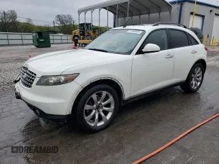 2005 Infiniti FX z VIN JNRAS08W95X201000, wystawiony jako Copart lot #51965805 z przebiegiem 293 681 mil mil oraz Szkody całkowita. Historia ofert i sprzedaży dostępna na DreamBid. Obrazek 1.