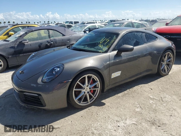 2021 Porsche 911 Carrera S with VIN WP0AB2A95MS222552, listed as a Copart auction lot 75054704 with 0 mi miles and Salvage Title. Bid and sale history available at carsss.com. Image 1.