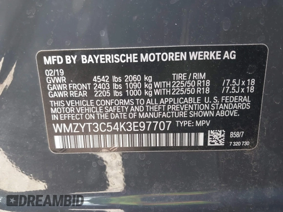 2019 MINI Countryman Cooper S с VIN WMZYT3C54K3E97707, выставлен на аукционе IAAI как лот 41882818 с пробегом 51 567 миль миль и . История ставок и продаж доступна на DreamBid. Изображение 9.