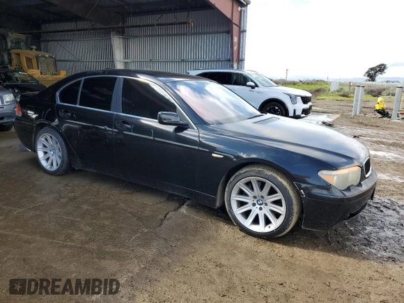 2004 BMW 7 Series with VIN WBAGL63594DP72797, listed as a Copart auction lot 49313695 with 182,785 mi miles and Salvage title. Bid and sale history available at DreamBid. Image 4.