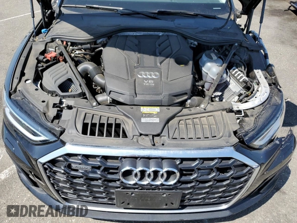 2022 Audi A8 with VIN WAULDAF86NN001617, listed as a Copart auction lot 63068504 with 25,974 mi miles and Salvage title. Bid and sale history available at DreamBid. Image 13.