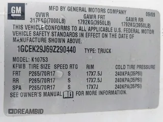 2009 Chevrolet Silverado 1500 LT with VIN 1GCEK29J69Z290440, listed as a IAAI auction lot 41469678 with 278,325 mi miles. Bid and sale history available at carsss.com. Image 9.