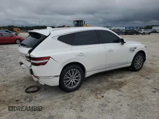 2022 Genesis GV80 with VIN KMUHB4SB6NU097950, listed as a Copart auction lot 81049344 with 63,062 mi miles and Salvage Title. Bid and sale history available at DreamBid. Image 3.