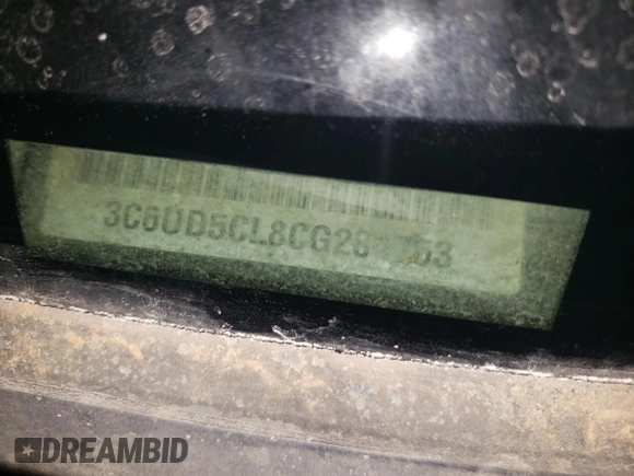 2012 Ram 2500 ST with VIN 3C6UD5CL8CG284753, listed as a Copart auction lot 52860495 with 237,367 mi miles and Salvage title. Bid and sale history available at DreamBid. Image 12.