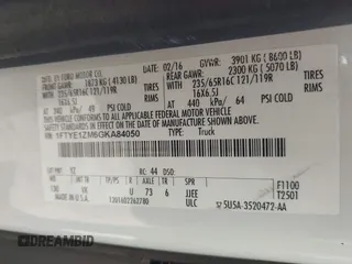 2016 Ford Transit Cargo with VIN 1FTYE1ZM6GKA84050, listed as a IAAI auction lot 42599008 with 135,943 mi miles and . Bid and sale history available at DreamBid. Image 9.