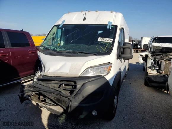 2023 Ram ProMaster Cargo Van with VIN 3C6LRVDG6PE519604, listed as a Copart auction lot 88875925 with 133,511 mi miles and Salvage Title. Bid and sale history available at carsss.com. Image 5.