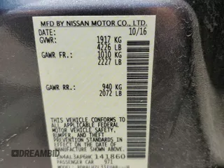 2017 Nissan Altima SV с VIN 1N4AL3AP6HC141860, выставлен на аукционе Copart как лот 58349595 с пробегом 69 356 миль миль и Списание • Salvage title. История ставок и продаж доступна на DreamBid. Изображение 12.