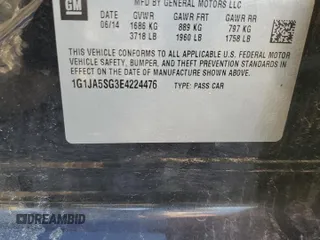 2014 Chevrolet Sonic LS with VIN 1G1JA5SG3E4224476, listed as a Copart auction lot 49439985 with 125,394 mi miles and Salvage title. Bid and sale history available at DreamBid. Image 12.