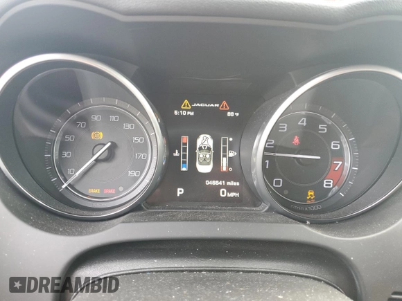 2014 Jaguar F-Type V6 with VIN SAJWA6E73E8K07203, listed as a Copart auction lot 70246224 with 46,641 mi miles and Salvage Title. Bid and sale history available at DreamBid. Image 9.