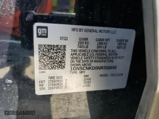 2022 Chevrolet Tahoe LT with VIN 1GNSCNKD0NR358898, listed as a Copart auction lot 76700234 with 31,462 mi miles and Salvage Title. Bid and sale history available at carsss.com. Image 13.