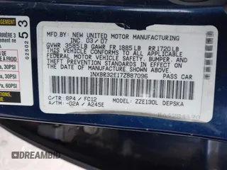 2007 Toyota Corolla CE with VIN 1NXBR32E17Z887096, listed as a IAAI auction lot 42030830 with 128,093 mi miles and . Bid and sale history available at DreamBid. Image 9.