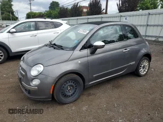 2013 FIAT 500 Lounge with VIN 3C3CFFER8DT570167, listed as a Copart auction lot 62725695 with 95,036 mi miles and Salvage title. Bid and sale history available at DreamBid. Image 1.