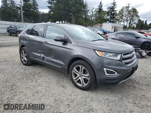 2015 Ford Edge Titanium z VIN 2FMTK4K84FBB09582, wystawiony jako Copart lot #55801915 z przebiegiem 72 533 mil mil oraz Szkoda całkowita • Salvage title. Historia ofert i sprzedaży dostępna na DreamBid. Obrazek 4.