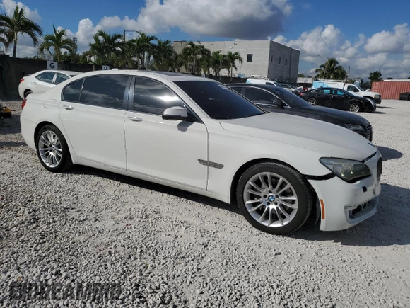 2013 BMW 7 Series 740Li with VIN WBAYE4C5XDD137591, listed as a Copart auction lot 44581175 with 138,173 mi miles and Salvage title. Bid and sale history available at DreamBid. Image 4.