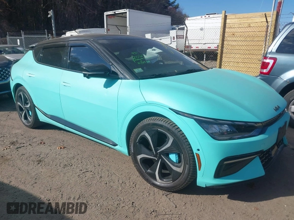 2022 Kia EV6 GT-Line with VIN KNDC4DLC5N5027803, listed as a IAAI auction lot 40786856 with 46,983 mi miles and . Bid and sale history available at DreamBid. Image 1.