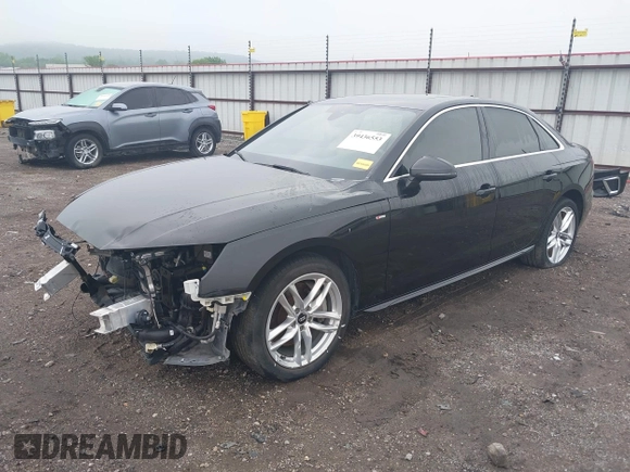 2020 Audi A4 Premium Plus with VIN WAUENAF41LA052093, listed as a IAAI auction lot 39436553 with 30,810 mi miles and . Bid and sale history available at carsss.com. Image 2.