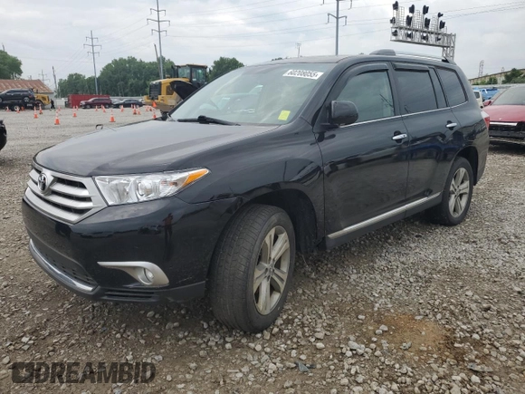 2012 Toyota Highlander Limited with VIN 5TDDK3EH5CS105761, listed as a Copart auction lot 60208055 with 167,190 mi miles and Clean title. Bid and sale history available at DreamBid. Image 1.