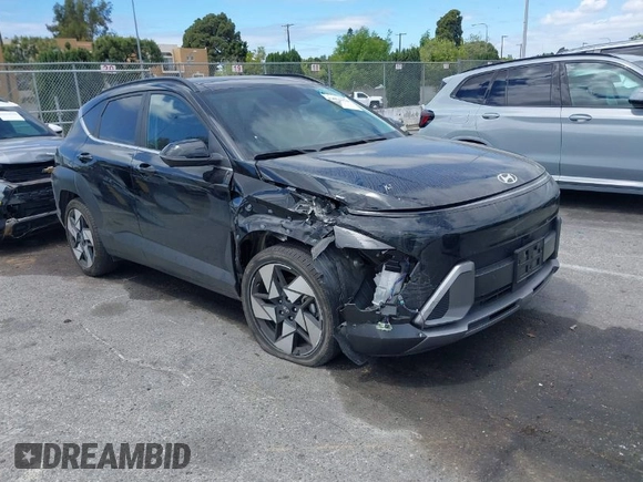 2024 Hyundai Kona Limited with VIN KM8HE3A38RU075108, listed as a IAAI auction lot 42051954 with 21,205 mi miles. Bid and sale history available at carsss.com. Image 1.