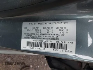 2012 Mazda 3 i Grand Touring with VIN JM1BL1M83C1662756, listed as a IAAI auction lot 41630564 with 153,725 mi miles and . Bid and sale history available at DreamBid. Image 9.