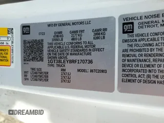 2024 GMC Sierra 1500 with VIN 1GT38LEY8RF170736, listed as a Copart auction lot 55106695 with 22,393 mi miles and Salvage Title. Bid and sale history available at DreamBid. Image 13.