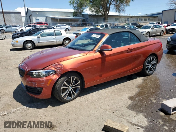 2018 BMW 2 Series 230i xDrive with VIN WBA2K1C54JVD41373, listed as a Copart auction lot 63321134 with 25,412 mi miles and Salvage Title. Bid and sale history available at carsss.com. Image 1.