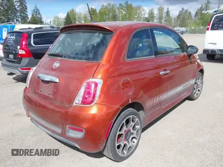 2013 FIAT 500 Sport with VIN 3C3CFFBR2DT752905, listed as a IAAI auction lot 42088566 with 82,711 mi miles. Bid and sale history available at carsss.com. Image 4.