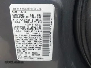 2013 Infiniti FX with VIN JN8CS1MU8DM141556, listed as a IAAI auction lot 41536047 with 96,016 mi miles and . Bid and sale history available at DreamBid. Image 9.