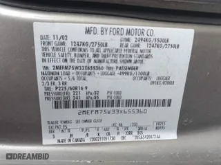 2003 Mercury Grand Marquis LS Premium with VIN 2MEFM75W33X655360, listed as a IAAI auction lot 41922734 with 86,059 mi miles. Bid and sale history available at carsss.com. Image 9.