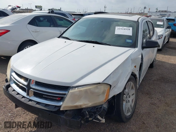 2013 Dodge Avenger SE with VIN 1C3CDZAB6DN548104, listed as a IAAI auction lot 41918928 with 189,315 mi miles and . Bid and sale history available at carsss.com. Image 18.